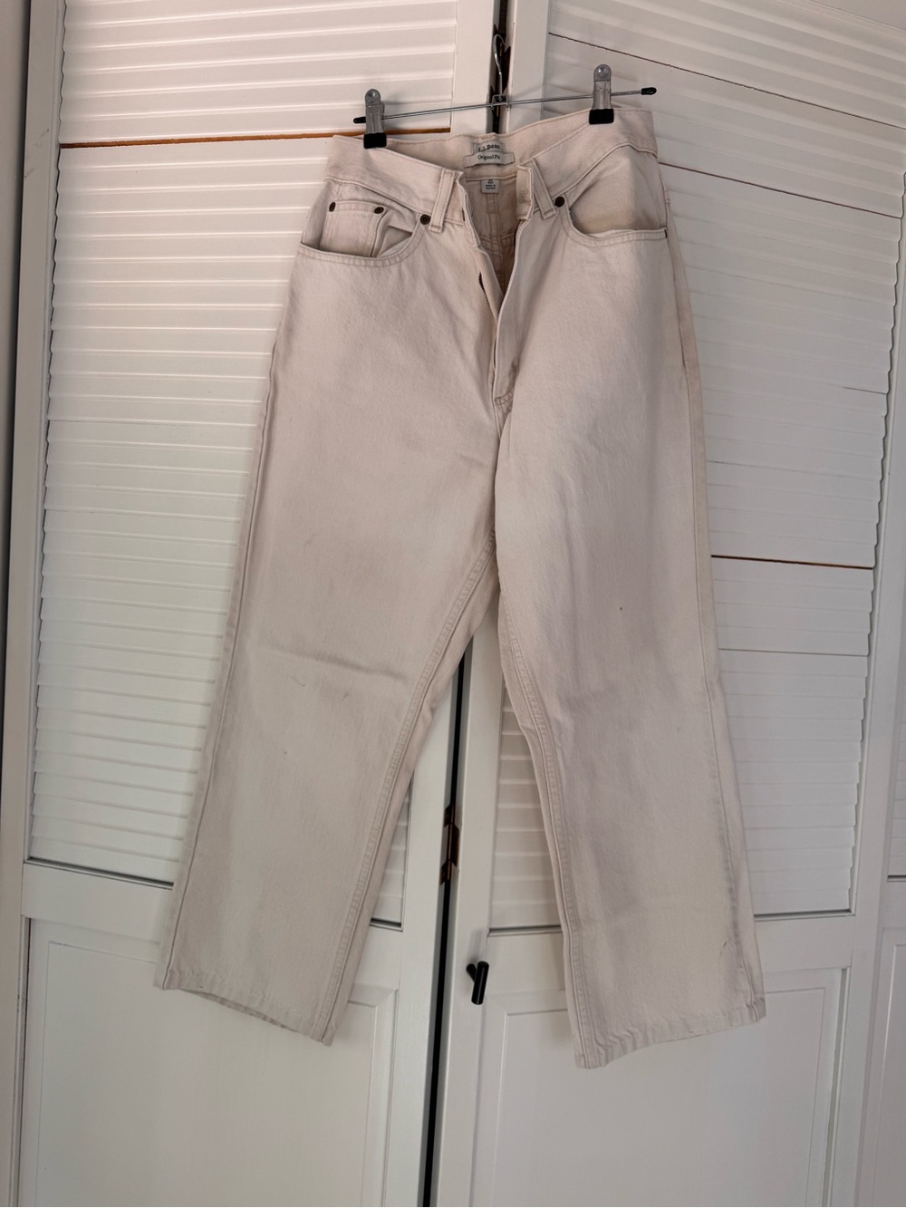 Vintage LL Bean Cream High-Waist Straight Leg Women’s Jeans